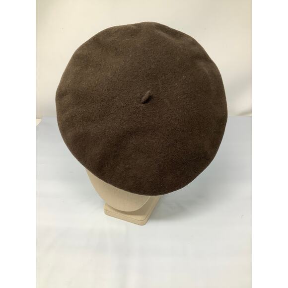 Pork Pie Hatters Women's Brown Beret Hat Pure Wool Vintage Classic G26-8 - Picture 2 of 7